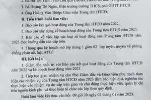 Biên bản họp ban giám đốc Tháng 1,2,3,4,5,6