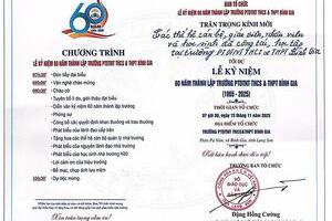 Giấy mời dự Lễ Kỷ niệm 60 năm xây dựng và phát triển (1965 – 2025)